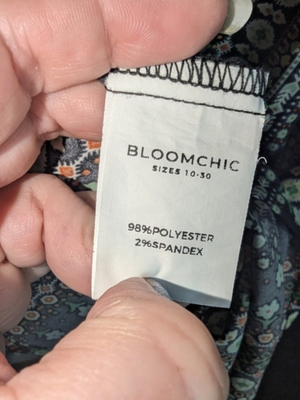 Black Micro Floral Print Babydoll Peplum Top Size - Picture 3 of 4